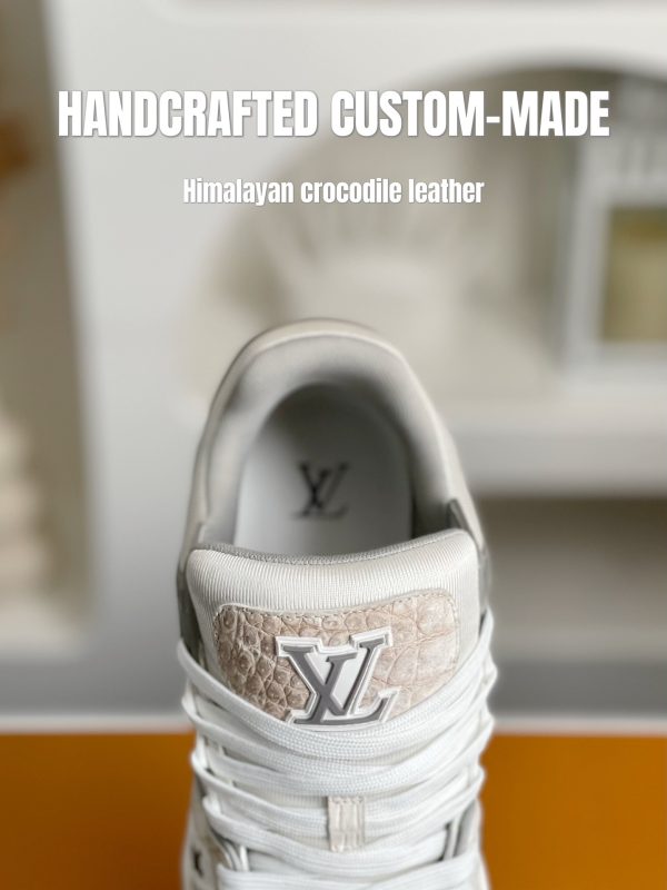 「#3165」【Handmade Custom】Louis Vuitton Himalayan Crocodile Leather Trainer Sneakers - Image 10