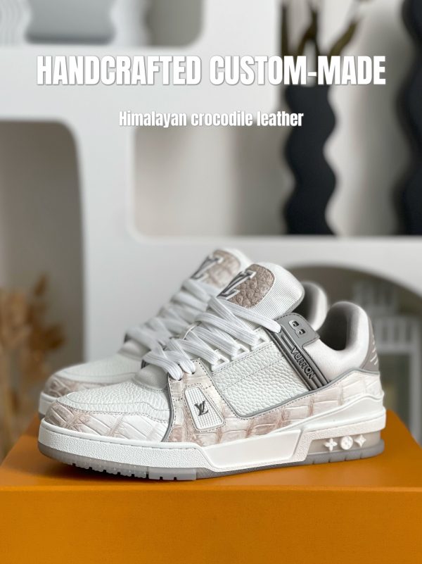 「#3165」【Handmade Custom】Louis Vuitton Himalayan Crocodile Leather Trainer Sneakers - Image 2