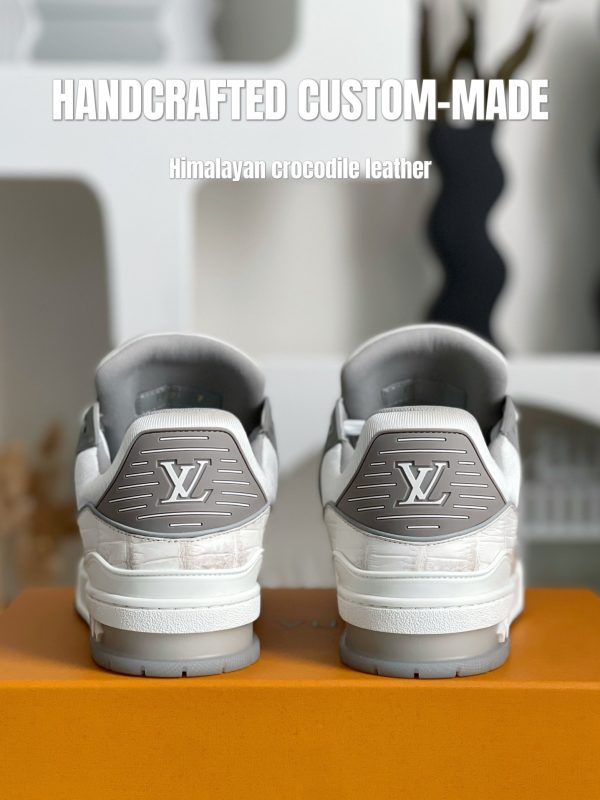「#3165」【Handmade Custom】Louis Vuitton Himalayan Crocodile Leather Trainer Sneakers - Image 5