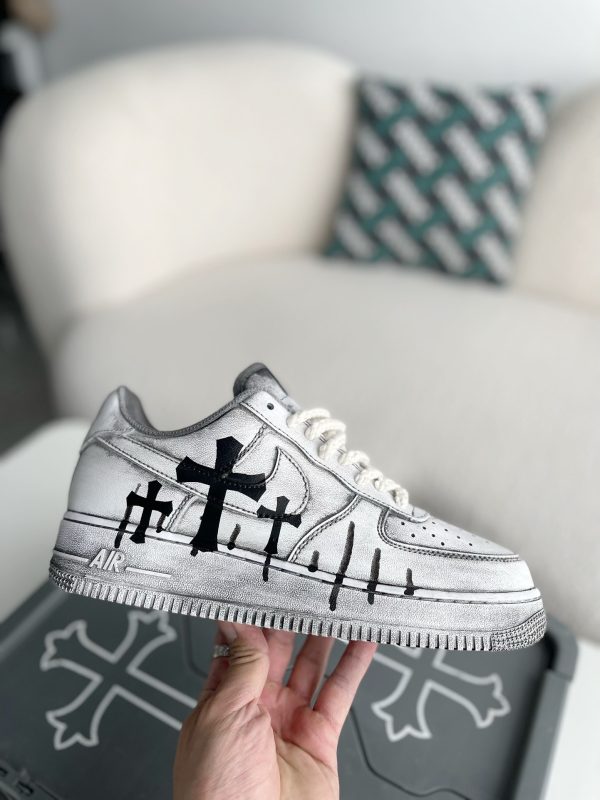 ¡¸#3438¡¹Chrome Hearts x Nike Air Force 1 sneakers - Image 6