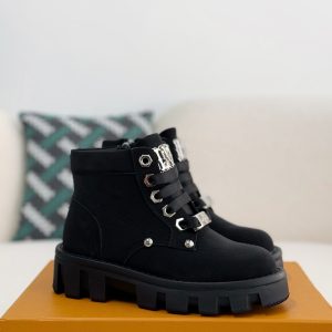 「#3716」LOUIS VUITTON Round toe lace-up boots