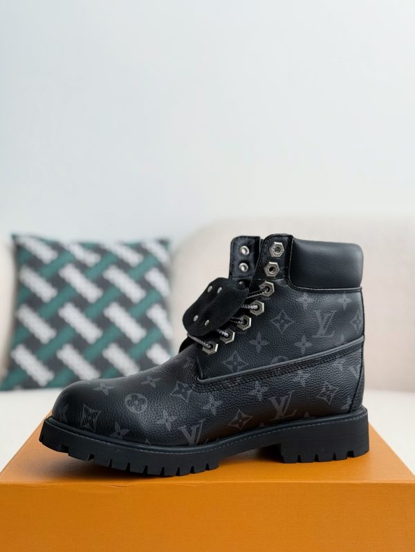 「#3581」louis vuitton & timberland Black boots/Martin boots/boots - Image 4