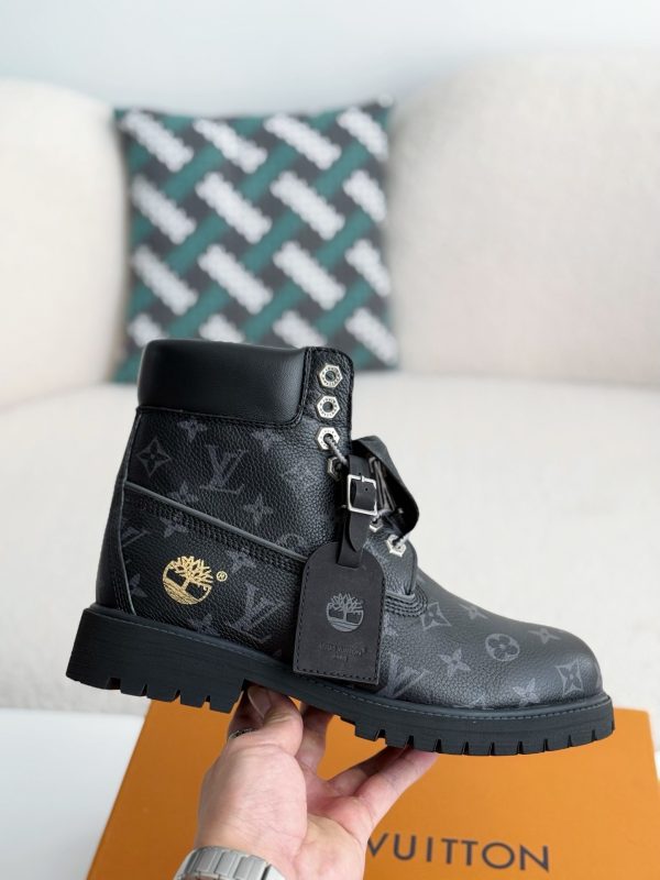 「#3581」louis vuitton & timberland Black boots/Martin boots/boots - Image 6