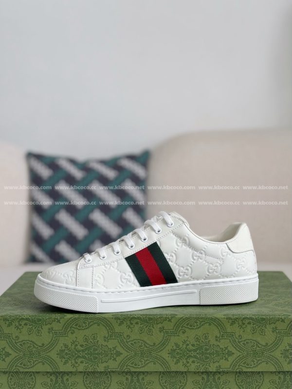 ¡¸#4437¡¹Gucci ACE Leather plank shoes - Image 4