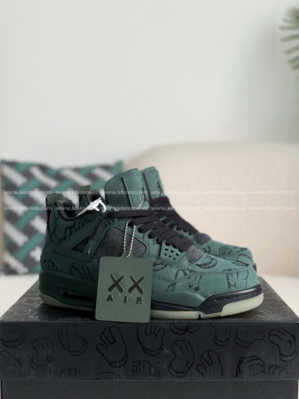 ¡¸#3573¡¹Jordan Air Jordan 4 retro kaws suede lightweight wear-resistant non-slip mid-top
