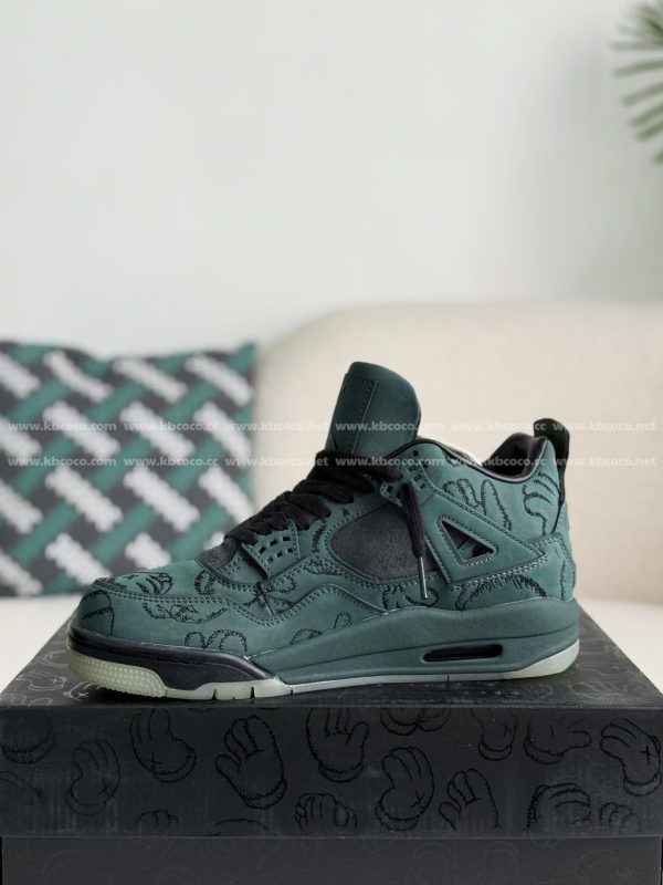 ¡¸#3573¡¹Jordan Air Jordan 4 retro kaws suede lightweight wear-resistant non-slip mid-top - Image 4