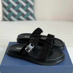 「#5685」Dior Aqua Faux Suede Slippers