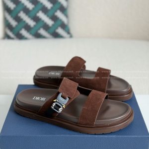 「#5686」Dior Aqua Faux Suede Slippers