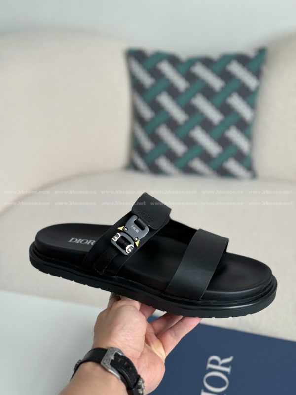 「#5687」Dior Aqua Leather Slippers - Image 6