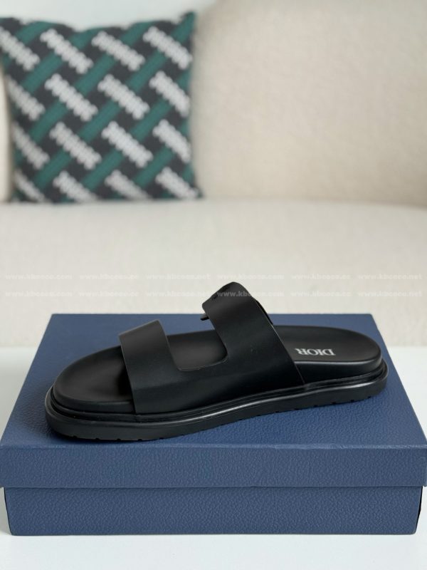 「#5687」Dior Aqua Leather Slippers - Image 4