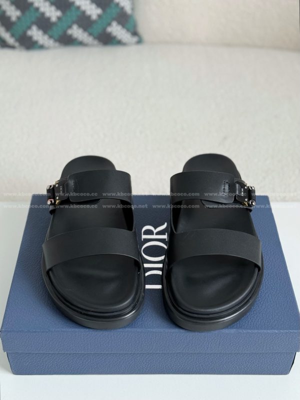 「#5687」Dior Aqua Leather Slippers - Image 3