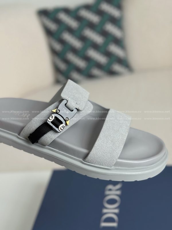 「#5688」Dior Aqua Faux Suede Slippers - Image 7