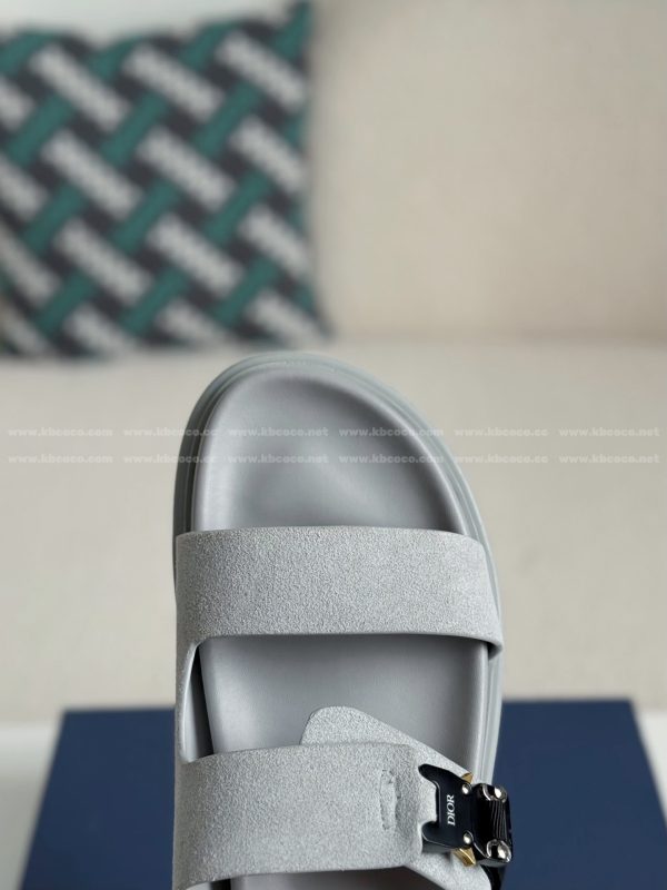 「#5688」Dior Aqua Faux Suede Slippers - Image 9