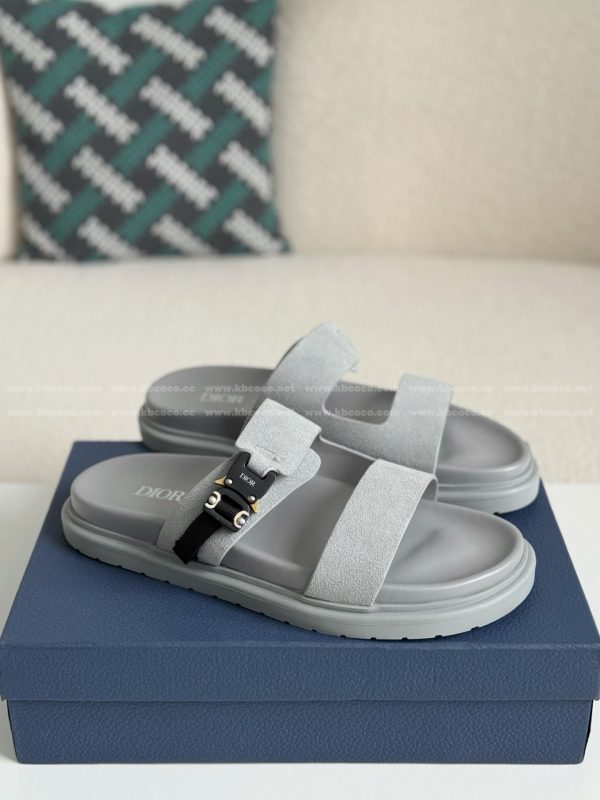 「#5688」Dior Aqua Faux Suede Slippers