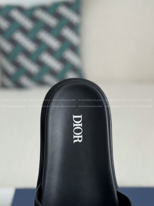 「#5689」Dior Aqua Faux Suede Slippers - Image 8