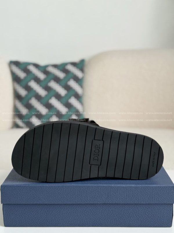 「#5689」Dior Aqua Faux Suede Slippers - Image 5