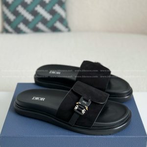「#5689」Dior Aqua Faux Suede Slippers