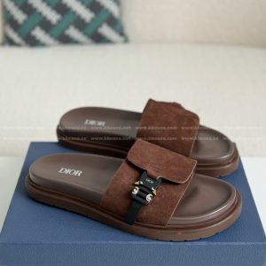 「#5690」Dior Aqua Faux Suede Slippers