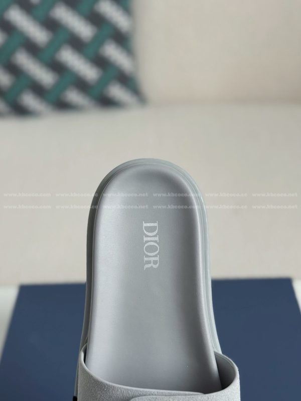 「#5691」Dior Aqua Faux Suede Slippers - Image 8