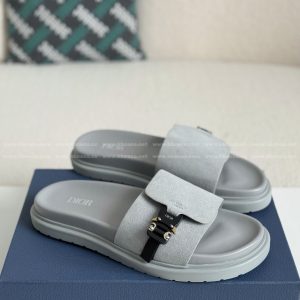 「#5691」Dior Aqua Faux Suede Slippers