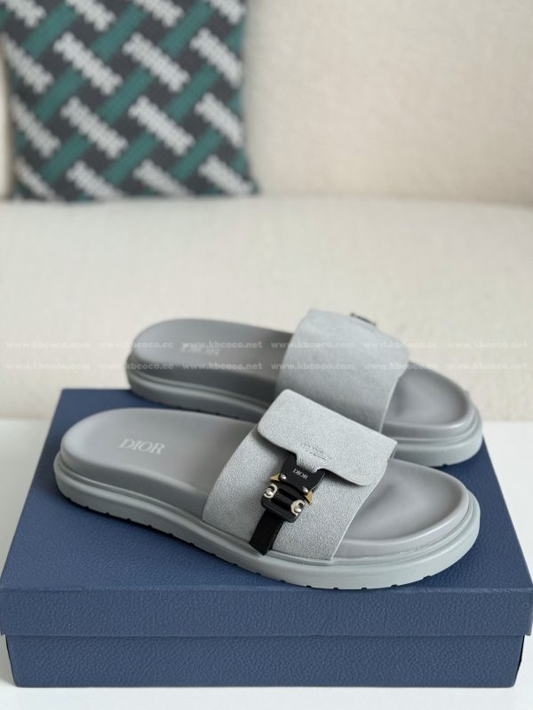 「#5691」Dior Aqua Faux Suede Slippers