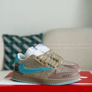 ¡¸#5700¡¹Jordan 1 x Gucci Hand-Set Rhinestones Low Sneakers