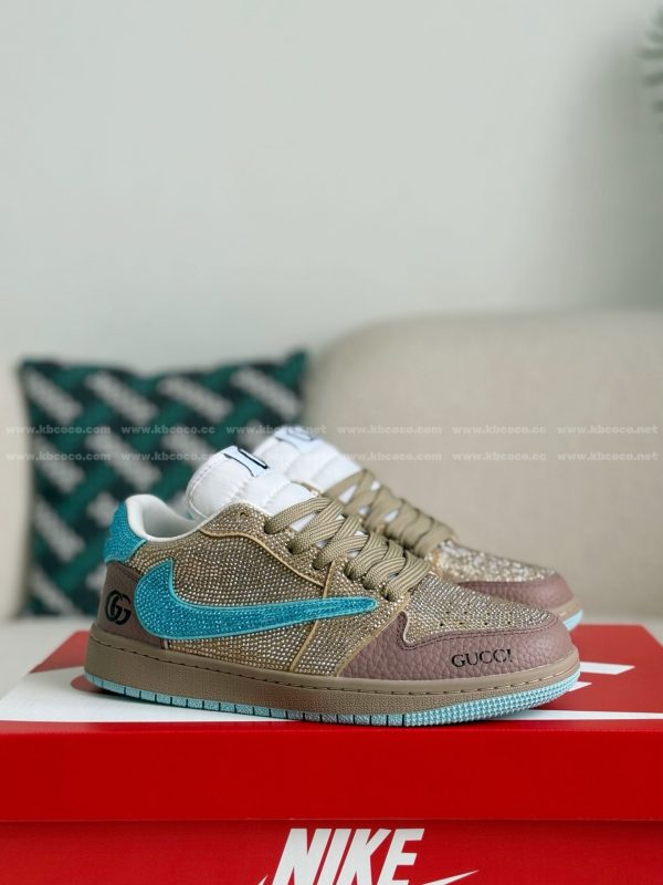 ¡¸#5700¡¹Jordan 1 x Gucci Hand-Set Rhinestones Low Sneakers