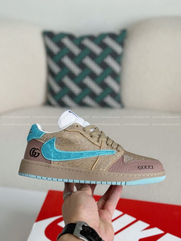¡¸#5700¡¹Jordan 1 x Gucci Hand-Set Rhinestones Low Sneakers - Image 6