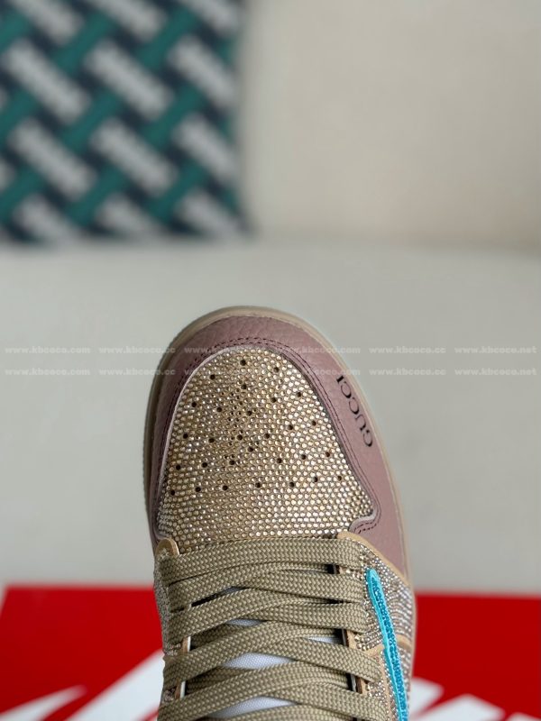 ¡¸#5700¡¹Jordan 1 x Gucci Hand-Set Rhinestones Low Sneakers - Image 10