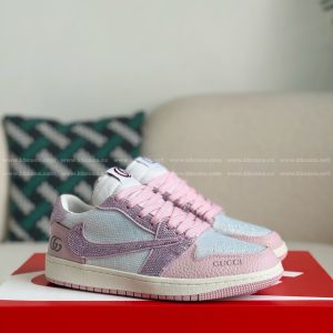 ¡¸#5701¡¹Jordan 1 x Gucci Hand-Set Rhinestones Low Sneakers