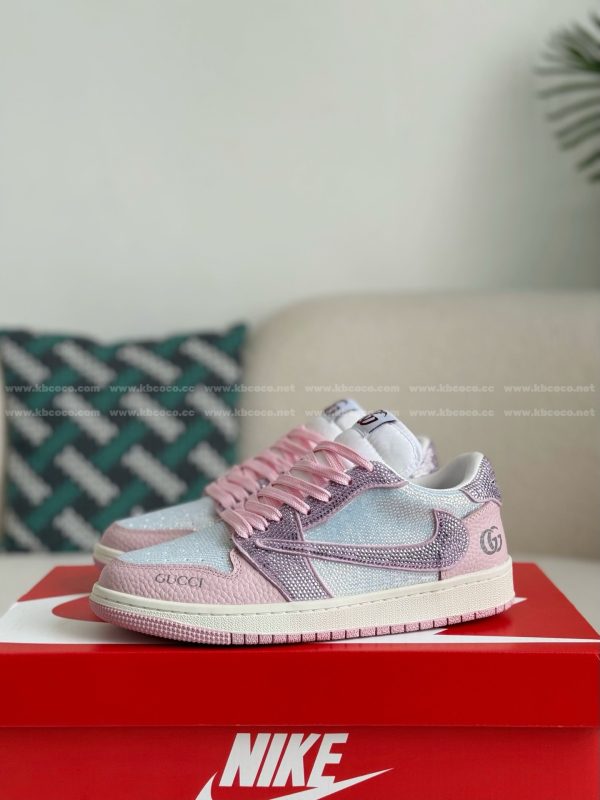¡¸#5701¡¹Jordan 1 x Gucci Hand-Set Rhinestones Low Sneakers - Image 2