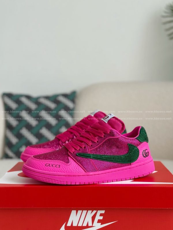 ¡¸#5702¡¹Jordan 1 x Gucci Hand-Set Rhinestones Low Sneakers - Image 2