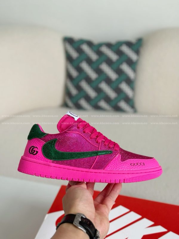 ¡¸#5702¡¹Jordan 1 x Gucci Hand-Set Rhinestones Low Sneakers - Image 6