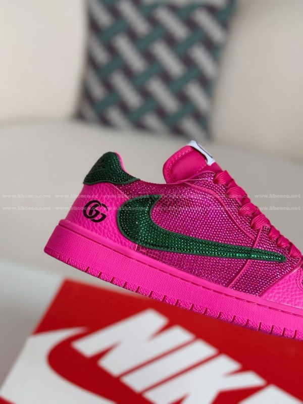 ¡¸#5702¡¹Jordan 1 x Gucci Hand-Set Rhinestones Low Sneakers - Image 7