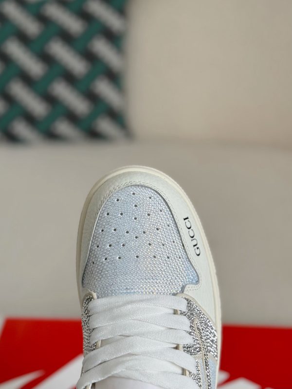 ¡¸#5703¡¹Jordan 1 x Gucci Hand-Set Rhinestones Low Sneakers - Image 6