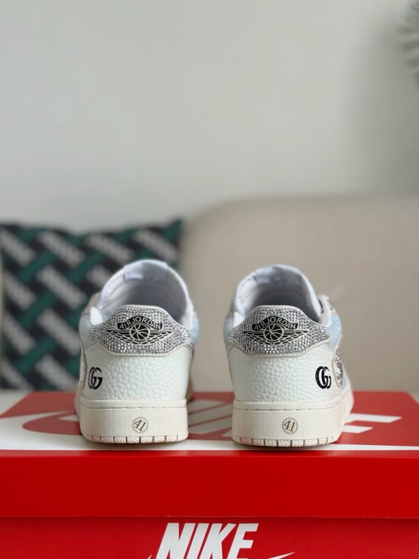 ¡¸#5703¡¹Jordan 1 x Gucci Hand-Set Rhinestones Low Sneakers - Image 3