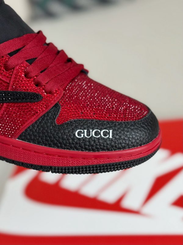 ¡¸#5705¡¹Jordan 1 x Gucci Hand-Set Rhinestones Low Sneakers - Image 8