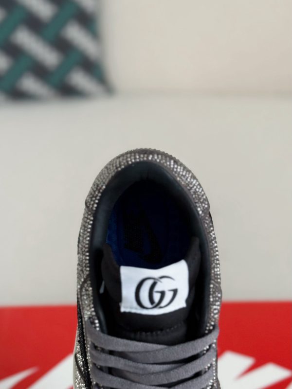 ¡¸#5706¡¹Jordan 1 x Gucci Hand-Set Rhinestones Low Sneakers - Image 5