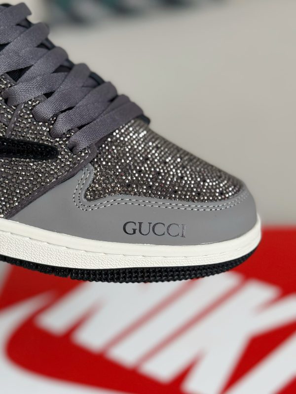 ¡¸#5706¡¹Jordan 1 x Gucci Hand-Set Rhinestones Low Sneakers - Image 9