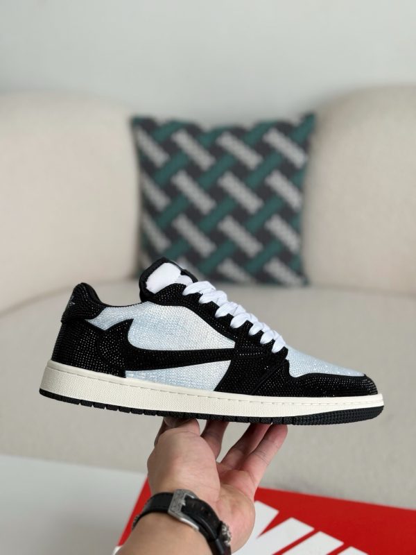 ¡¸#5708¡¹Jordan 1 Hand-Set Rhinestones Low Sneakers - Image 7