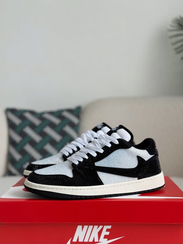 ¡¸#5708¡¹Jordan 1 Hand-Set Rhinestones Low Sneakers - Image 2