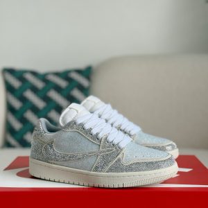 ¡¸#5710¡¹Jordan 1 Hand-Set Rhinestones Low Sneakers