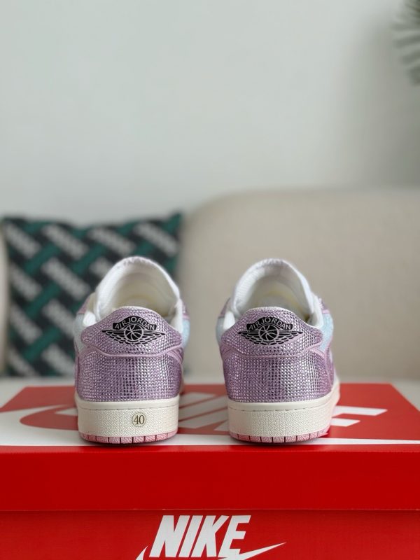 ¡¸#5711¡¹Jordan 1 Hand-Set Rhinestones Low Sneakers - Image 3