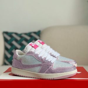 ¡¸#5711¡¹Jordan 1 Hand-Set Rhinestones Low Sneakers