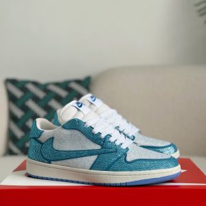 ¡¸#5712¡¹Jordan 1 Hand-Set Rhinestones Low Sneakers