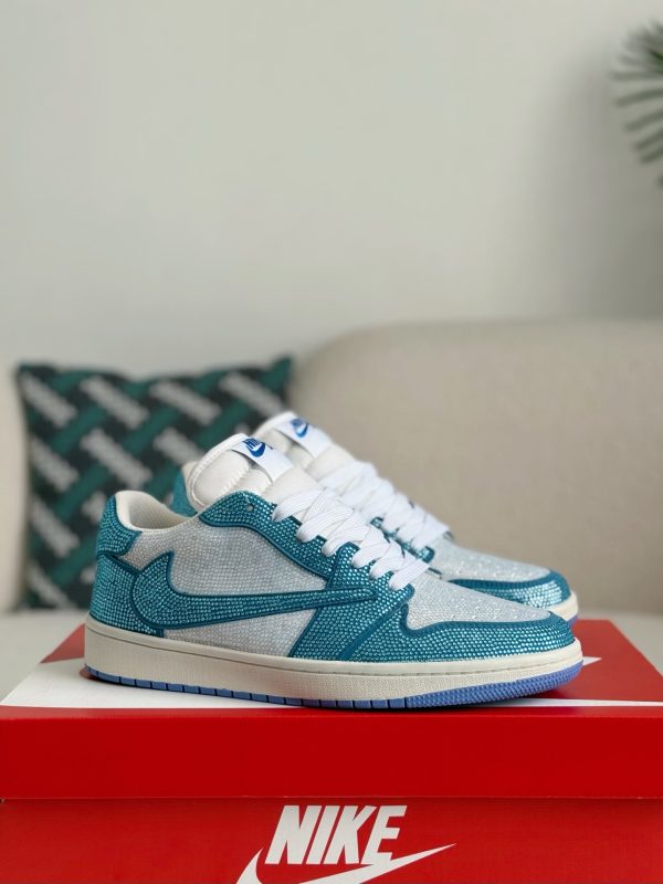 ¡¸#5712¡¹Jordan 1 Hand-Set Rhinestones Low Sneakers