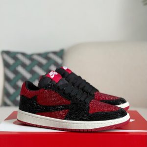 ¡¸#5713¡¹Jordan 1 Hand-Set Rhinestones Low Sneakers
