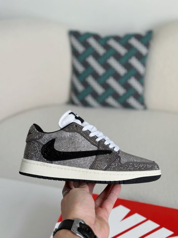 ¡¸#5715¡¹Jordan 1 Hand-Set Rhinestones Low Sneakers - Image 7