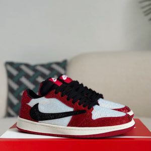 ¡¸#5716¡¹Jordan 1 Hand-Set Rhinestones Low Sneakers