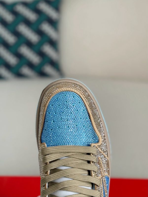¡¸#5717¡¹Jordan 1 x Gucci Hand-Set Rhinestones Low Sneakers - Image 6